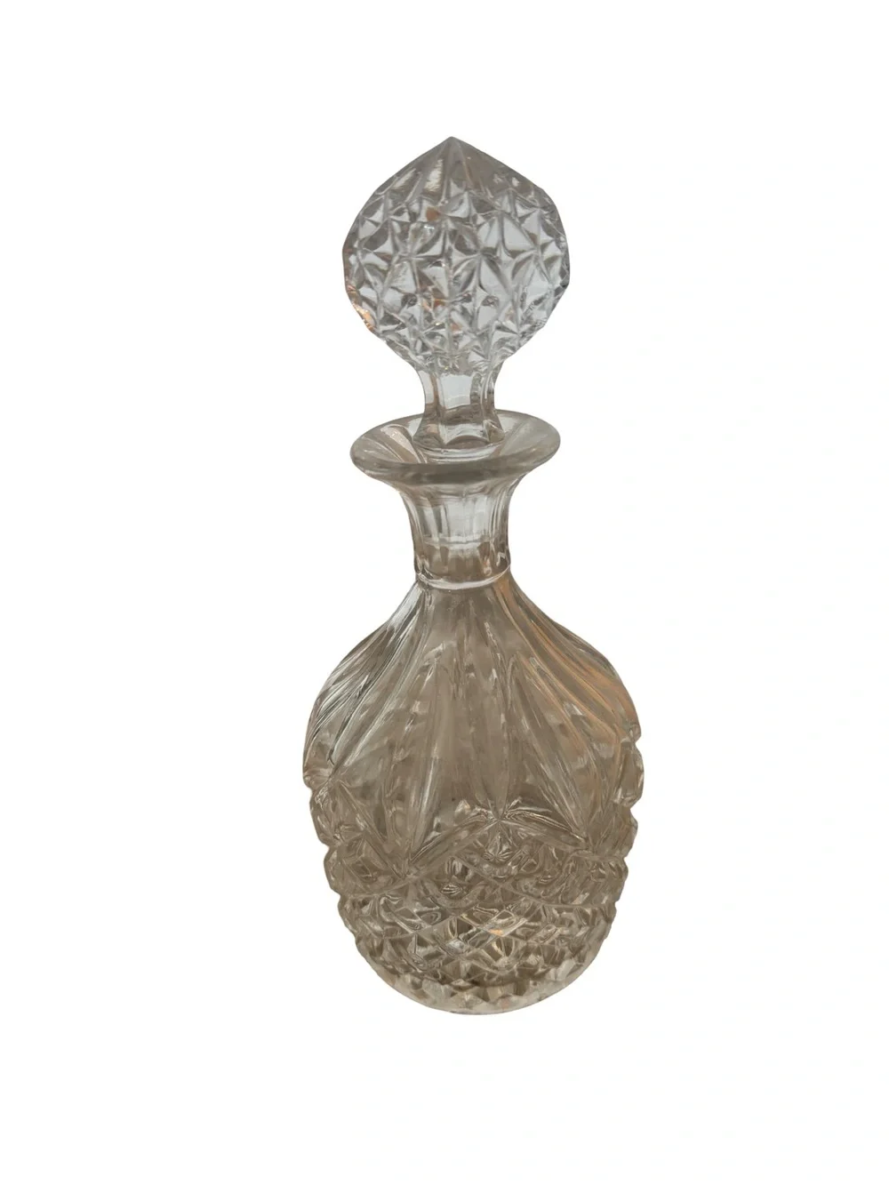 Cut Crystal Decanter with Stopper - Clear Glass